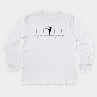 Ballerina Heartbeat Kids Long Sleeve T-Shirt